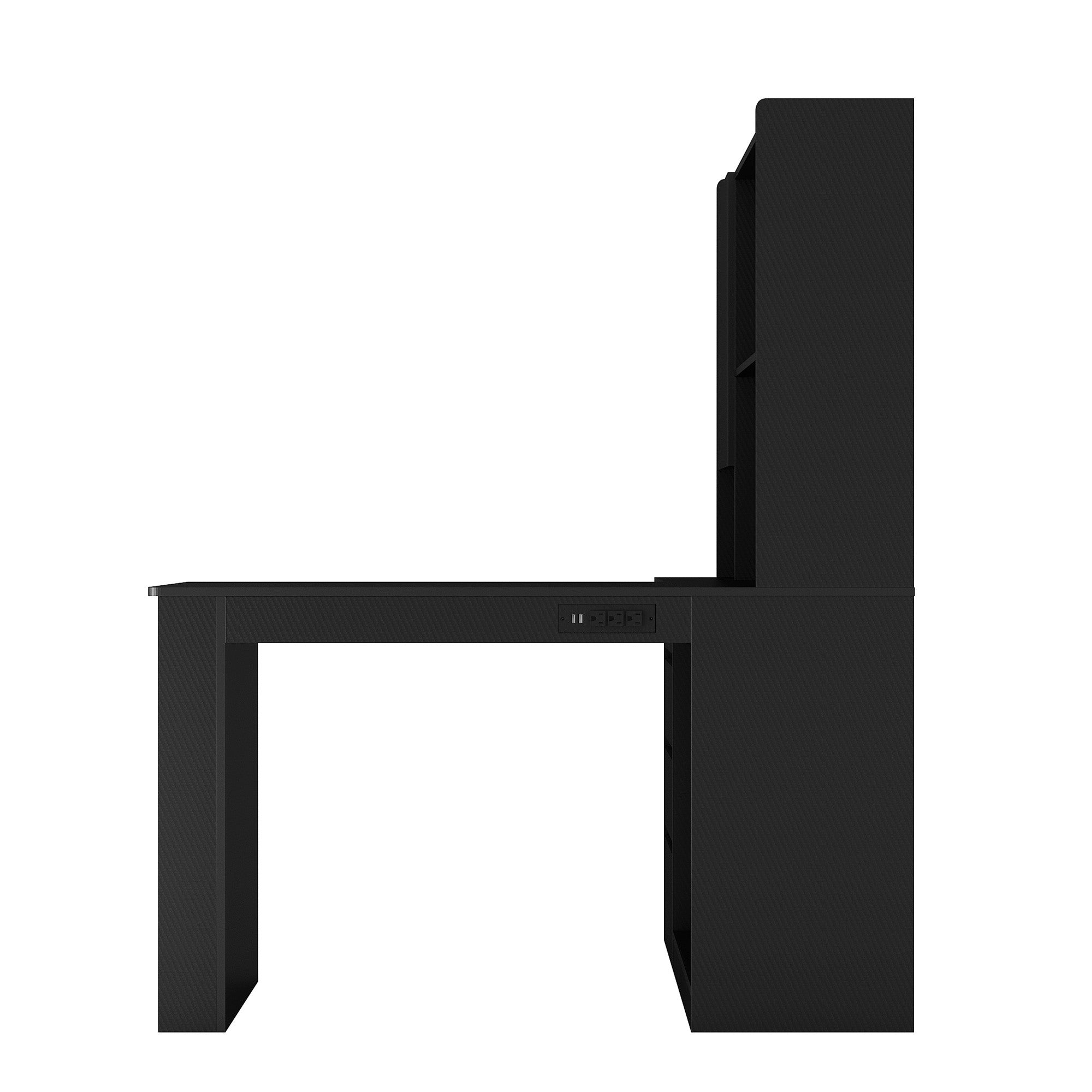 Alt View 10. Boyel Living - L Shaped Desk with Charger and LED Light - Black.