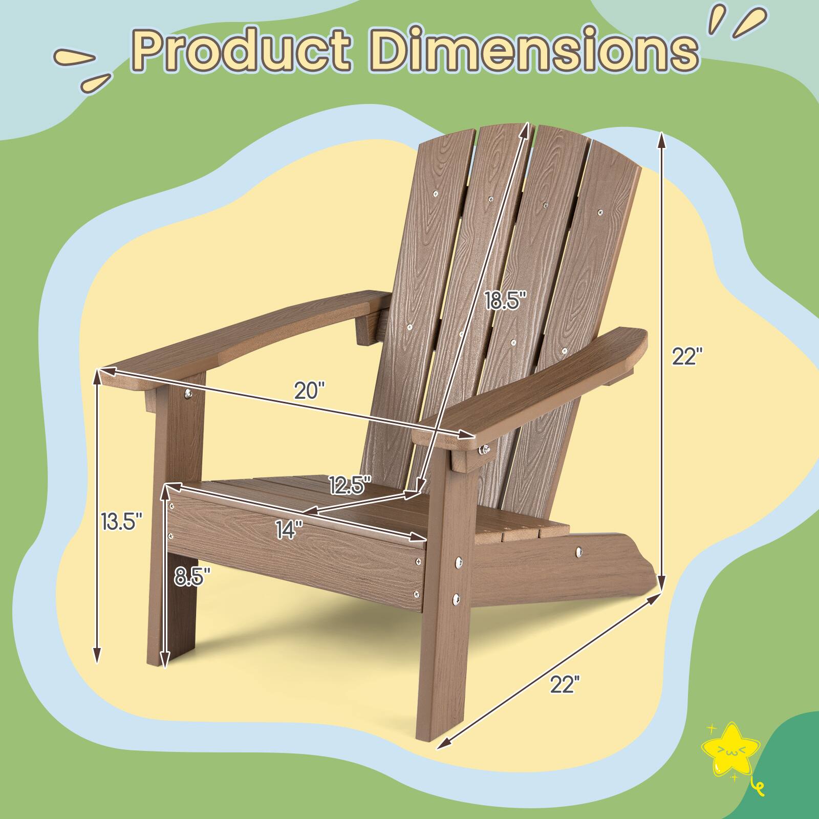Product Dimensions: 18.5" x 20" x 22" x 13.5" x 14" x 12.5" x 8.5" x 22"