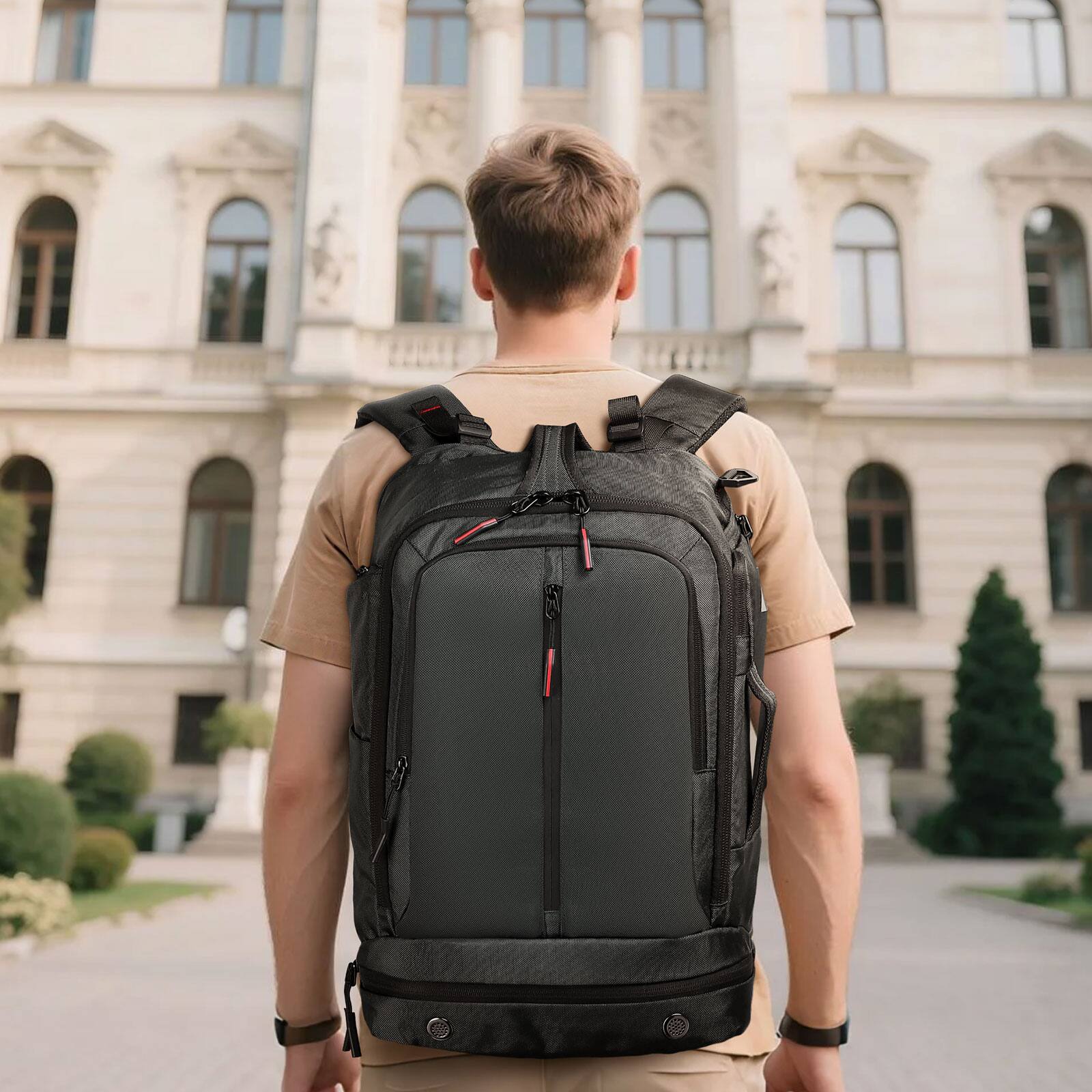 Alt View 1. Unique Bargains - 16" Laptop Backpack, Large Carry-On, TSA Approved Water Resistant, Shoe Compartment, 33L, Business Travel - Grey.