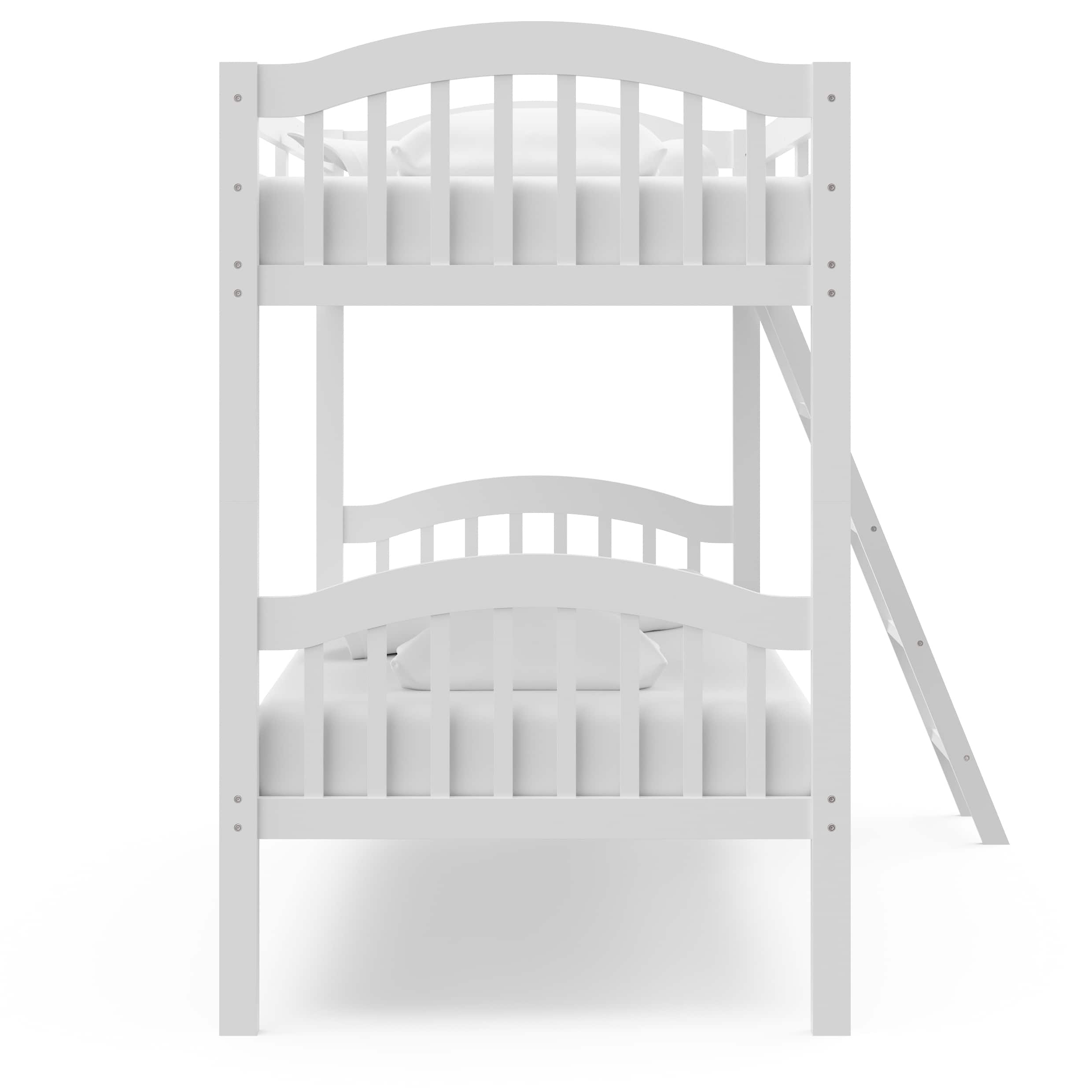 Alt View 13. Storkcraft - Long Horn Solid Hardwood Twin Bunk Bed - White.