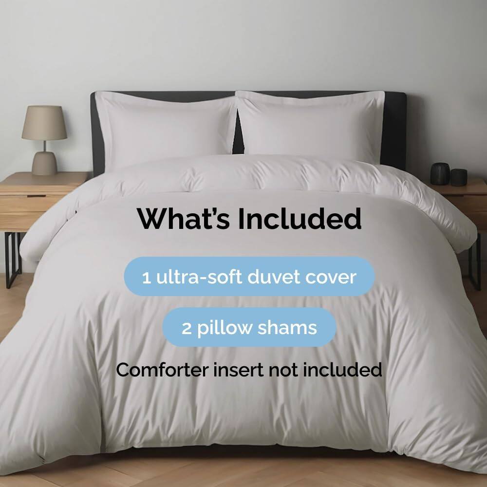 What's Included  
1 ultra-soft duvet cover  
2 pillow shams  
Comforter insert not included