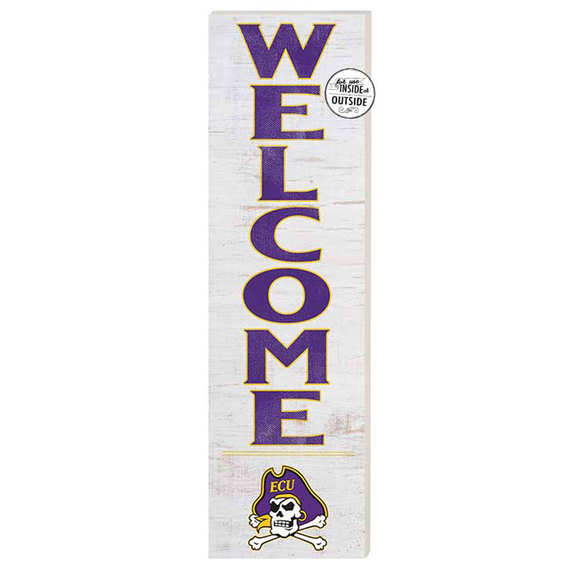 White ECU Pirates 10'' x 35'' Indoor/Outdoor Welcome Sign