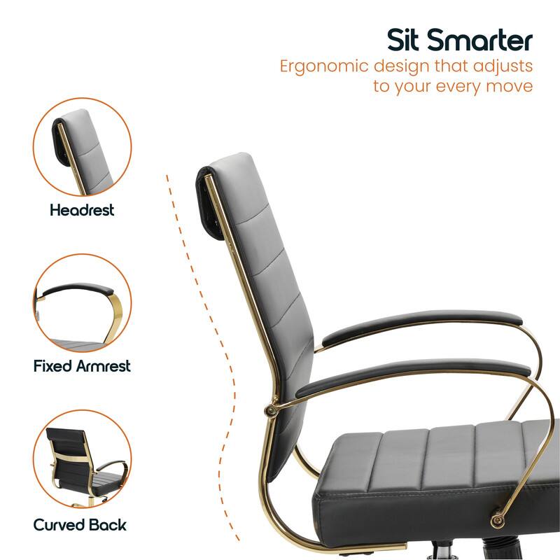 Sit Smarter  
Ergonomic design that adjusts to your every move  

Headrest  
Fixed Armrest  
Curved Back