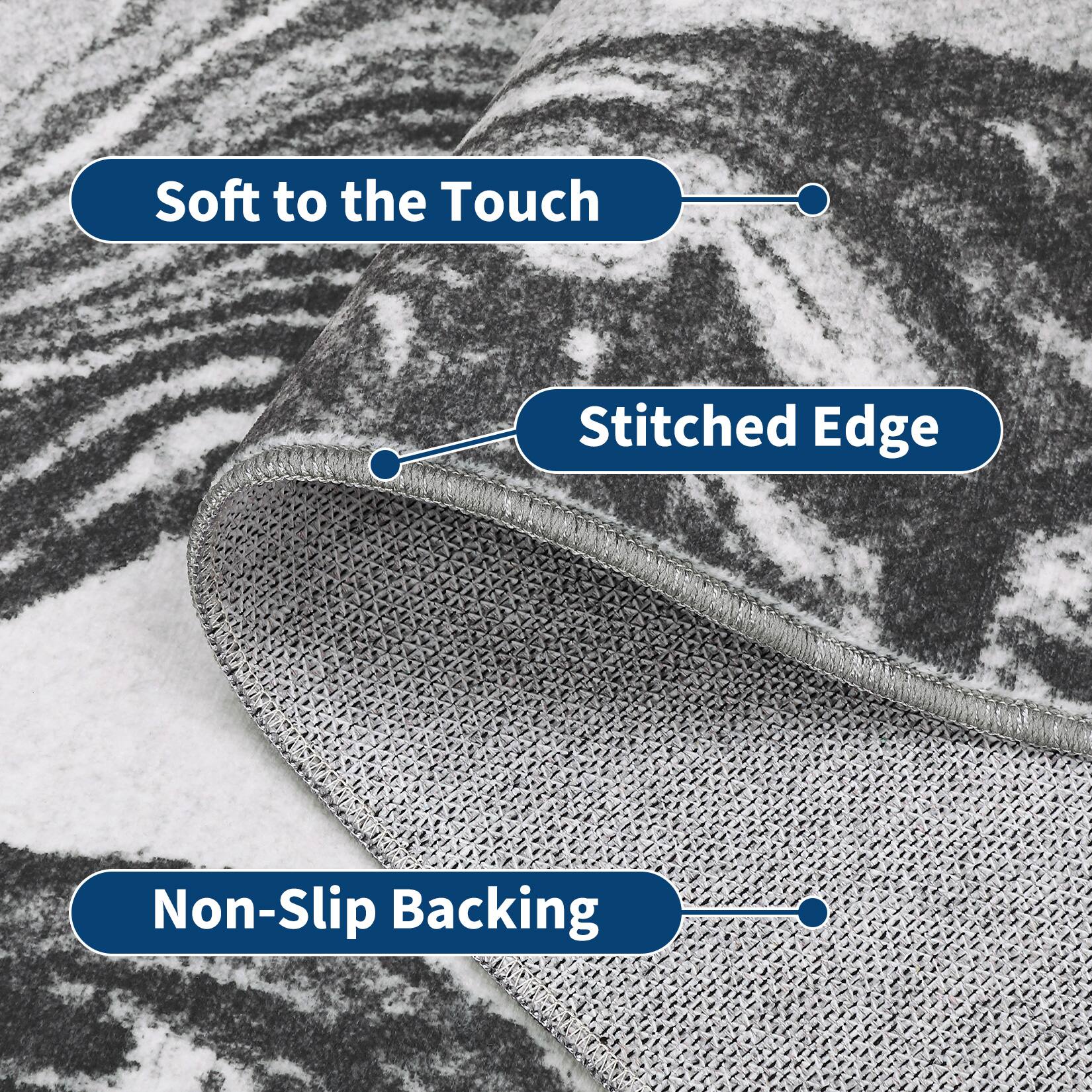 Soft to the Touch  
Stitched Edge  
Non-Slip Backing