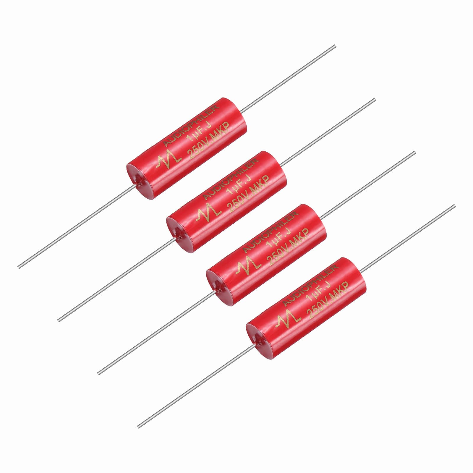 Unique Bargains - 4pcs 1.5uF 250V Axial MKP Film Capacitor for Audio Speaker Crossover Frequency Divider - Red price history on PriceWatchPro