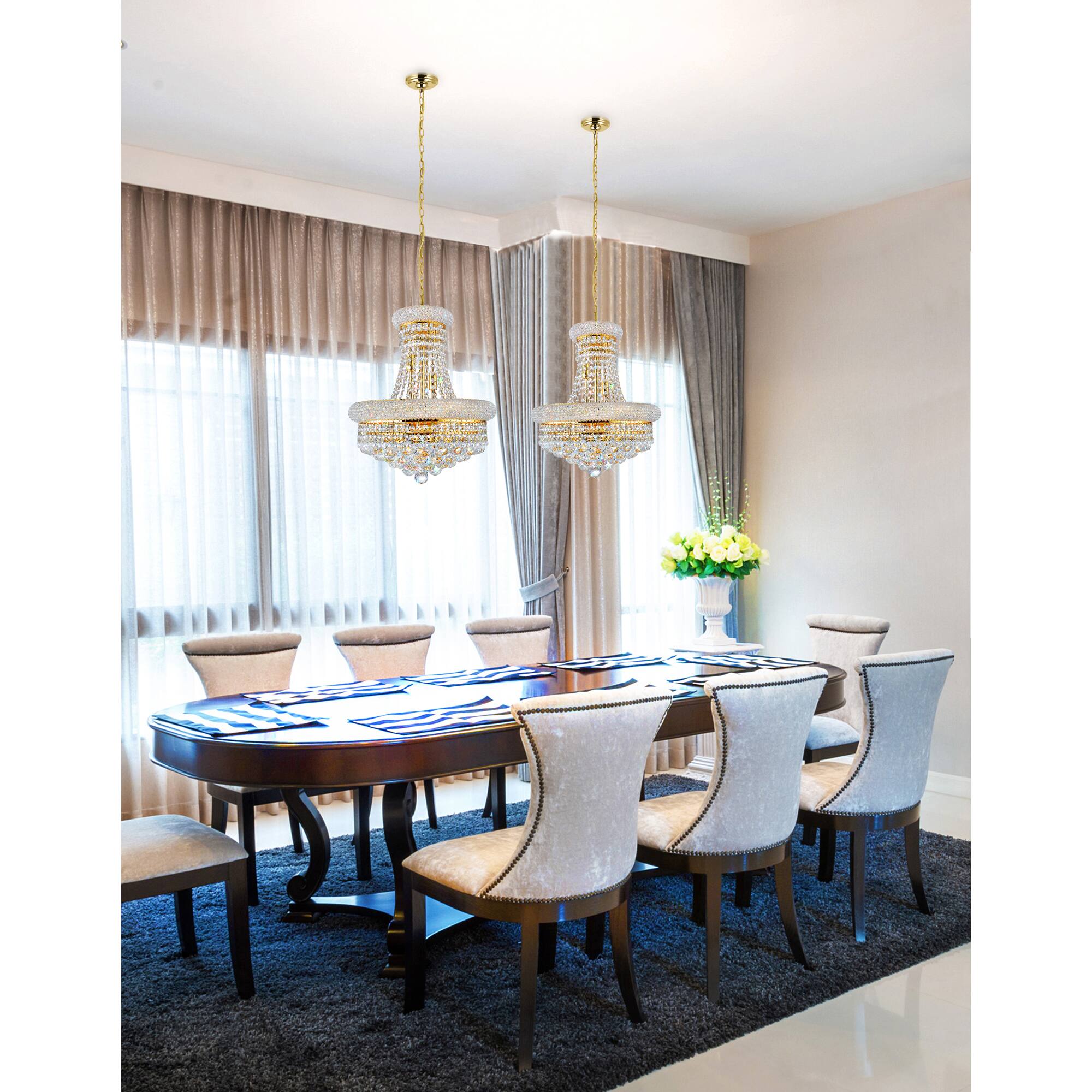 Alt View 3. CWI Lighting - Empire 8 Light Down Chandelier With Gold Finish - Gold.