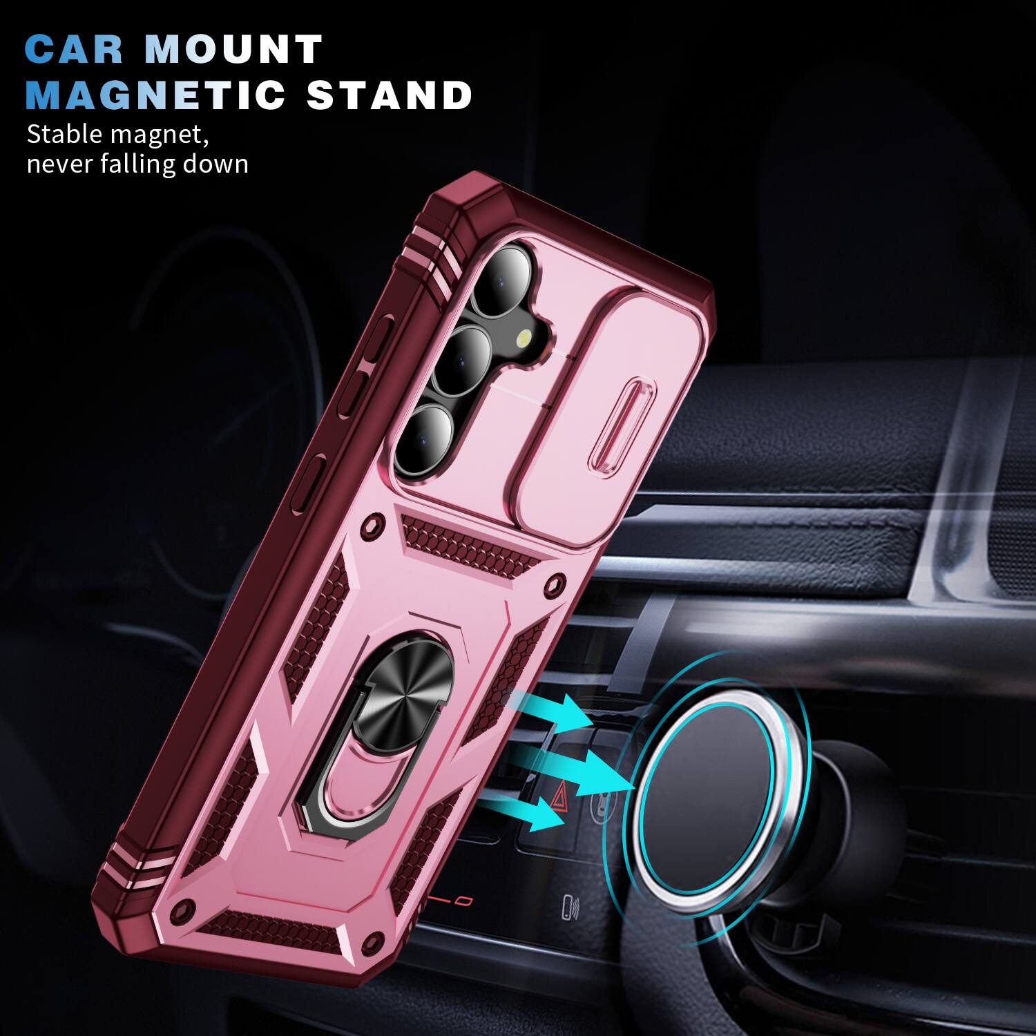 CAR MOUNT MAGNETIC STAND  
Stable magnet, never falling down