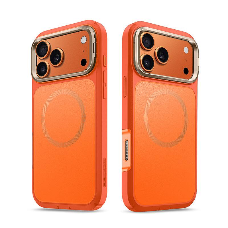 Left. i-Blason - i-Blason Ares Flip Case for iPhone 17 Pro Max – MagSafe, Kickstand, Screen Protector, Drop Protection - Coral.