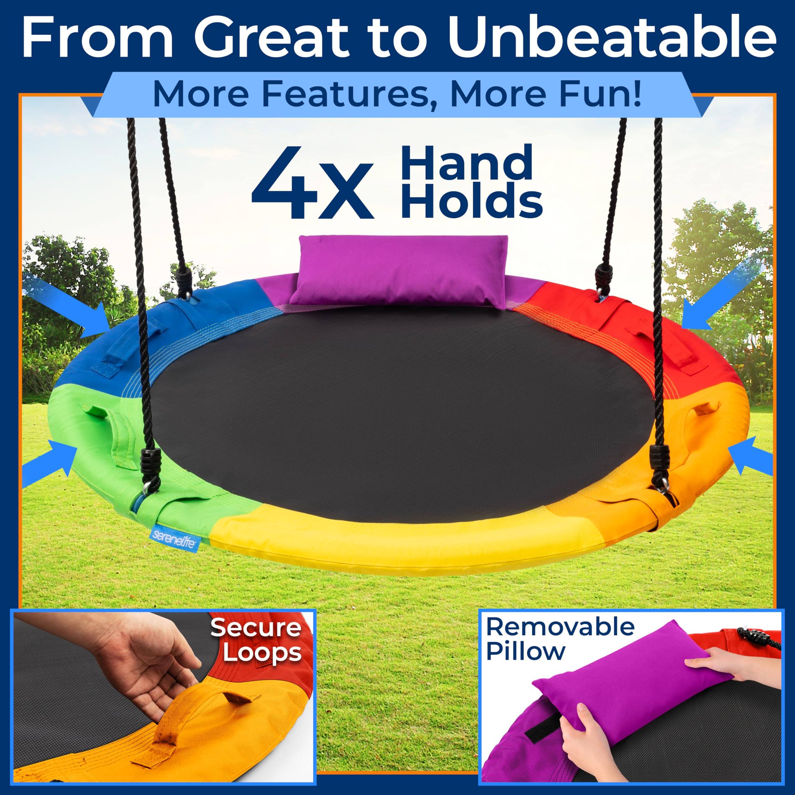 From Great to Unbeatable  
More Features, More Fun!  

4X Hand Holds  

Secure Loops  
Removable Pillow