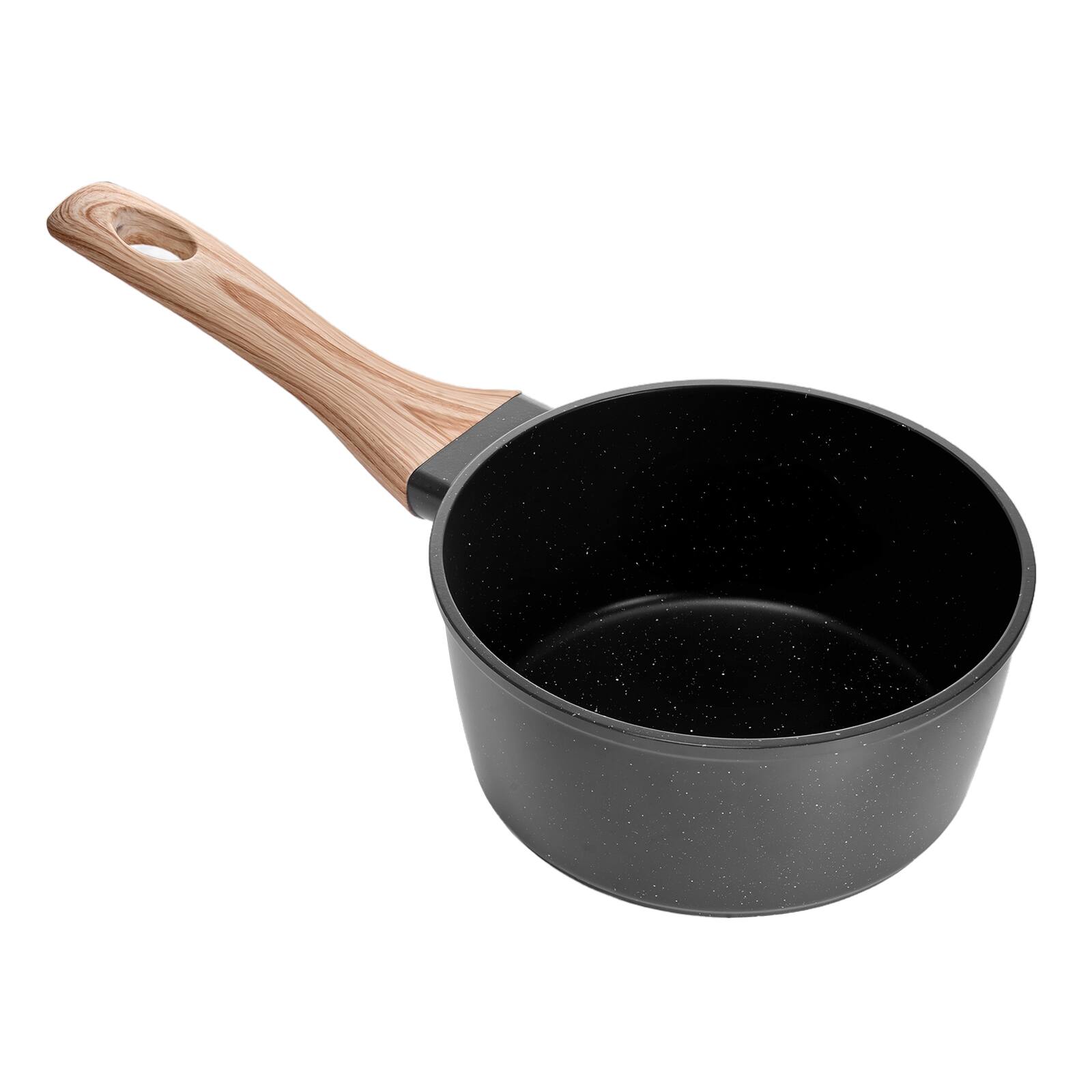Alt View 5. VEVOR - 1.5 QT Saucepan, Nonstick Saucepan with Tempered Glass Lid, Multipurpose Cooking Sauce Pot with Detachable Handle - Black.