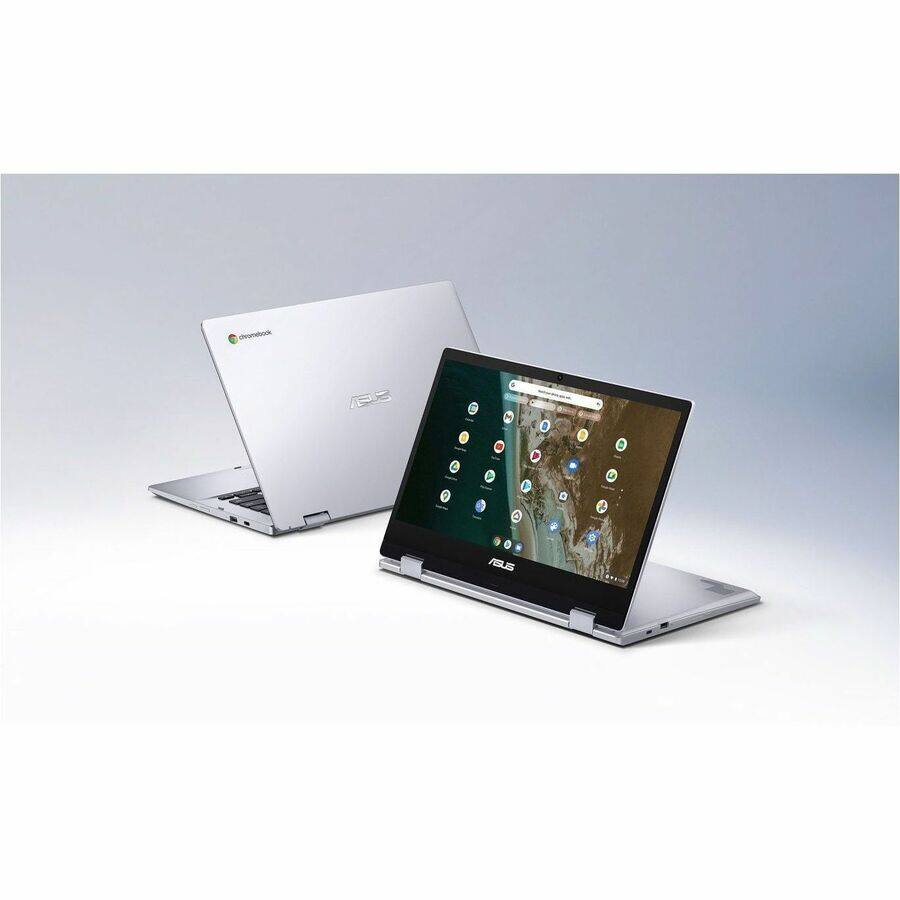 Alt View 1. ASUS - Asus Chromebook CX1 CX1400 CX1400FKA-GE84FT 14" Touchscreen Convertible 2 in 1 Chromebook - Full HD - Intel Celeron - Meteor Silver.