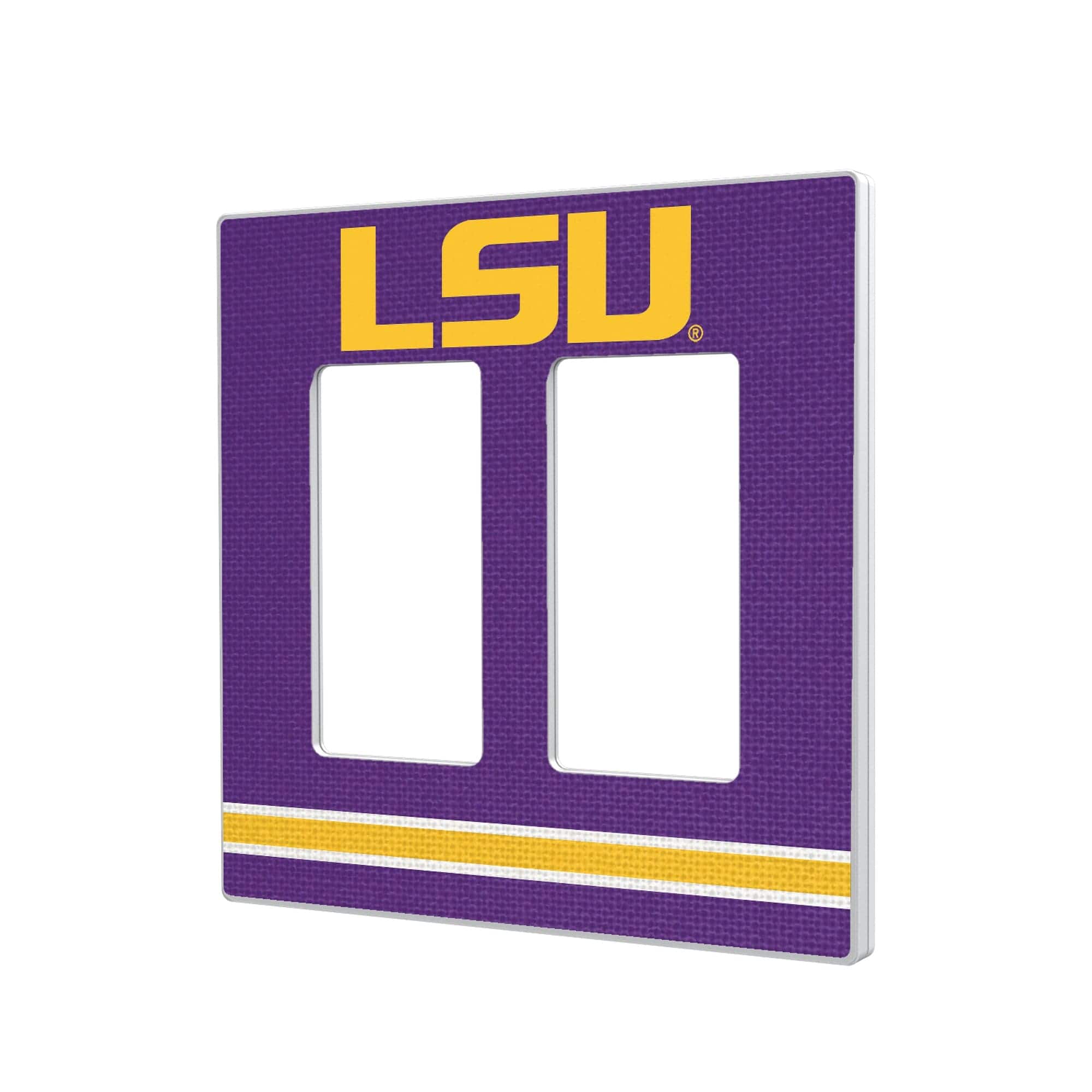 Keyscaper - LSU Tigers Stripe Design Double Rocker Light Switch Plate - Multicolor