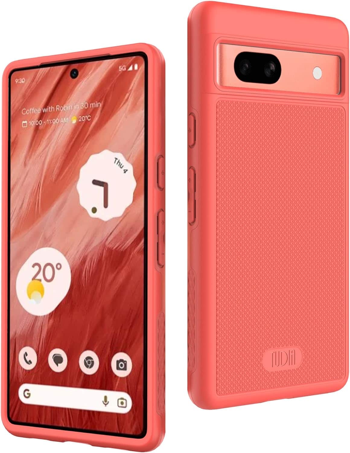 TUDIA - MergeGrip Google Pixel 7a Case 2023 Dual Layer Phone Case - Coral