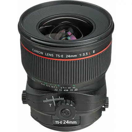 CANON LENS 1:3.5 L TS-E 24mm II 04 0.5 5 0.5071 0.7 3om 00 m 22 11 414 11 22 T TS-E 24mm