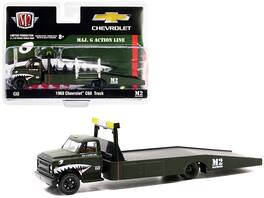 M2 - 1968 Chevrolet C60 Flatbed Truck #68 w/ Graphics "Maj. G Action Line" Limited Edition 21120pcs 1/64 - Matt Dark Green