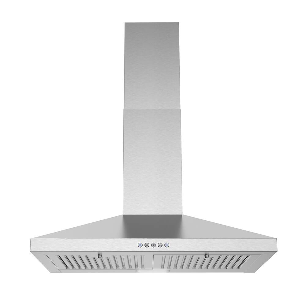 Front. Streamline - 30 in. Galvani Ducted Wall Mount 220 CFM Range Hood, Baffle Filters, Electronic Button Control, LED Light - Brushed Stainless Steel.