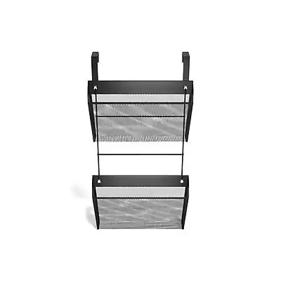 Front. TRU RED - 1-Pocket Mesh Letter Wall File, 2/Pack - Black.
