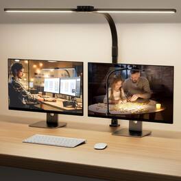 Dazzed Corner - LED Desk Lamp, Dimmable with Clamp, Double Head, Color Changing - Black