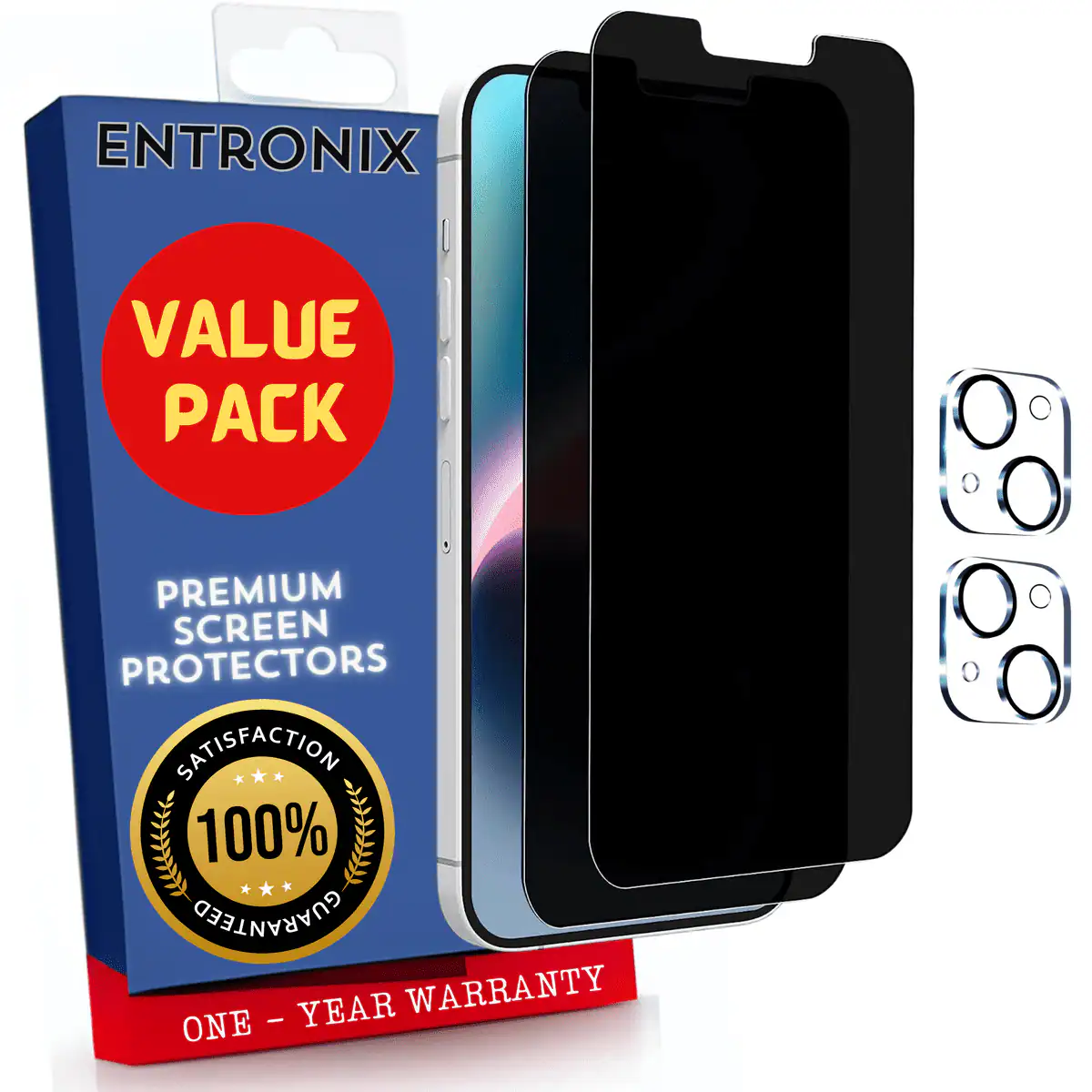 ENTRONIX  
VALUE PACK  
PREMIUM SCREEN PROTECTORS  
SATISFACTION 100% GUARANTEED  
ONE - YEAR WARRANTY