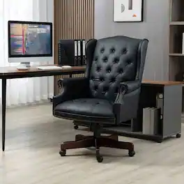 Platinum-Level - PU Leather Executive Chair for Discerning - Black