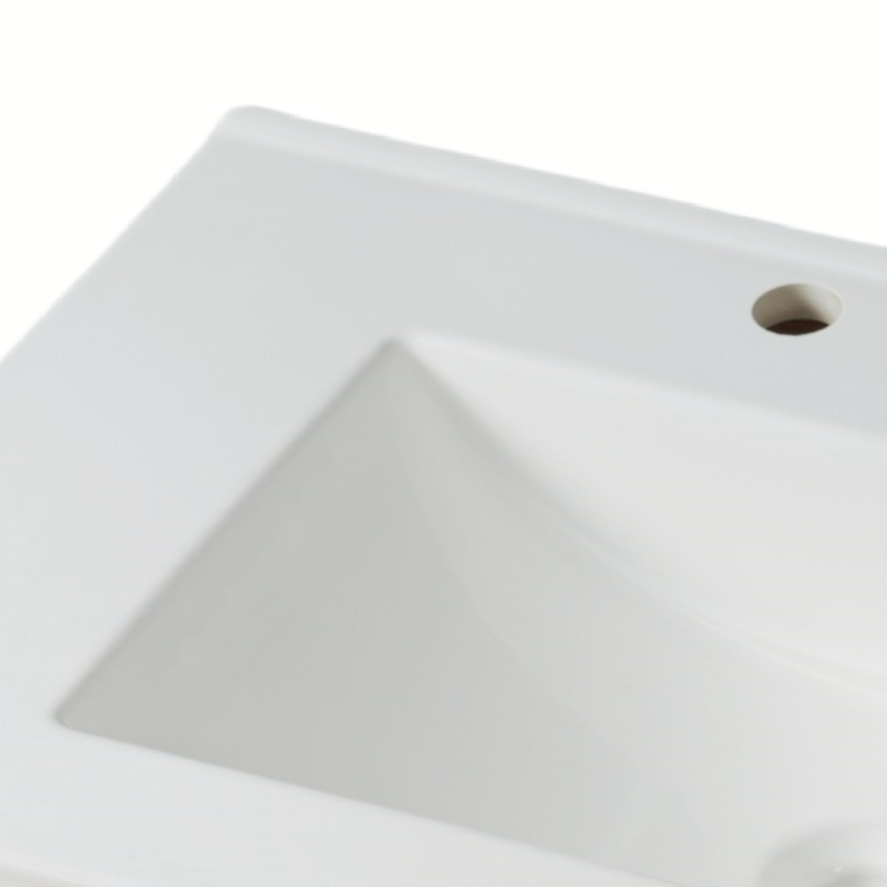 Back. Boyel Living - 30 Inch Modern Bathroom Vanity with Ceramic Sink Tempered Glass and Black Handles Rubber Wood Frame Black - Black.