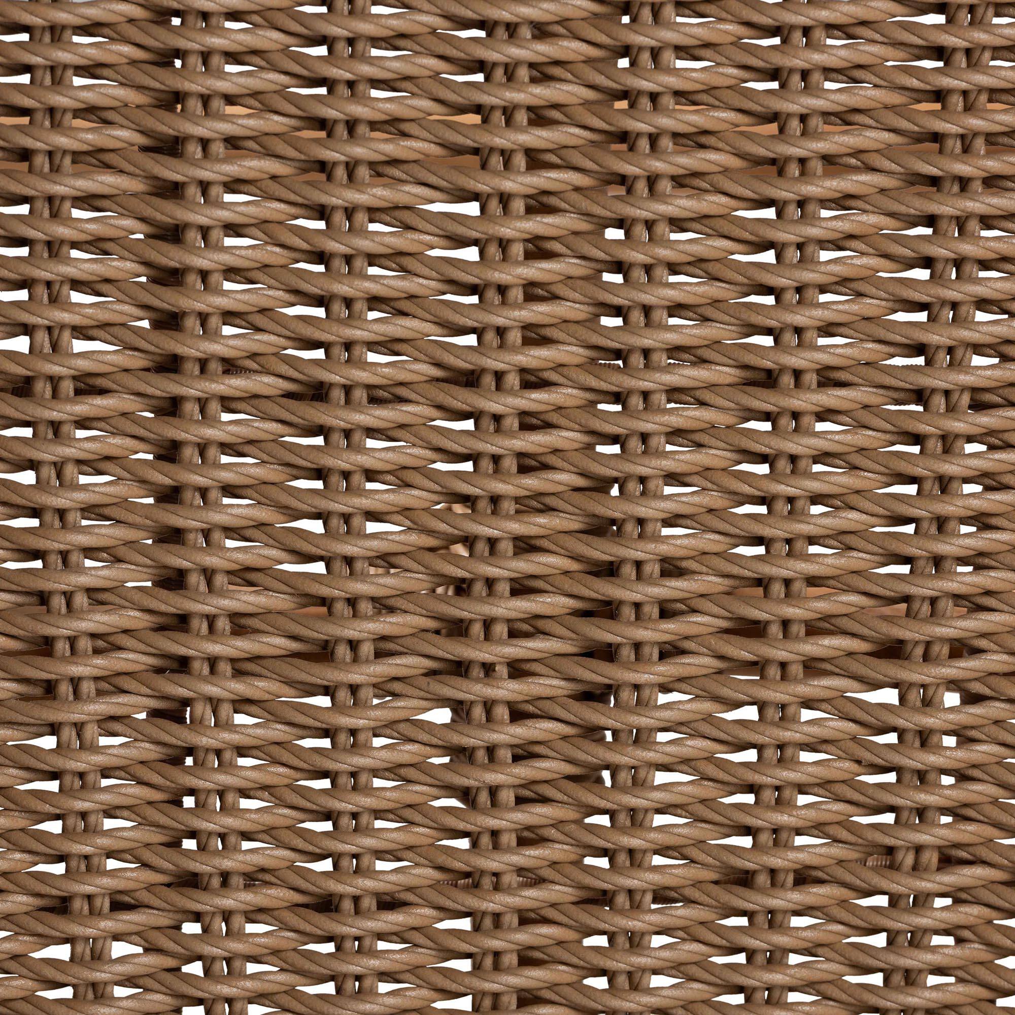 Alt View 3. bali & pari - Isra Natural Rattan Accent Chair with Handwoven Synthetic Wicker – Curved Barrel Back Lounge Chair - Natural Brown.