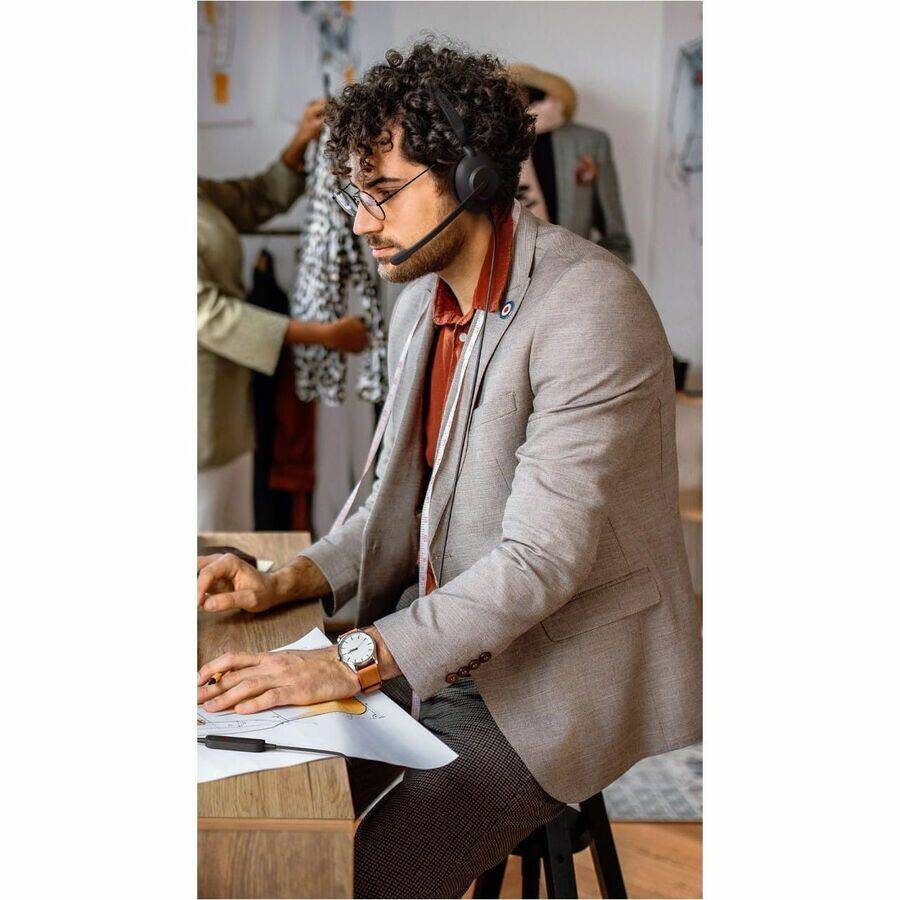 Alt View 5. Jabra - Jabra Evolve 10 Headset - Stereo - USB Type A - Wired - 20 Hz to 20 kHz - Over-the-head, On-ear - Binaural - Supra-aural - Black.