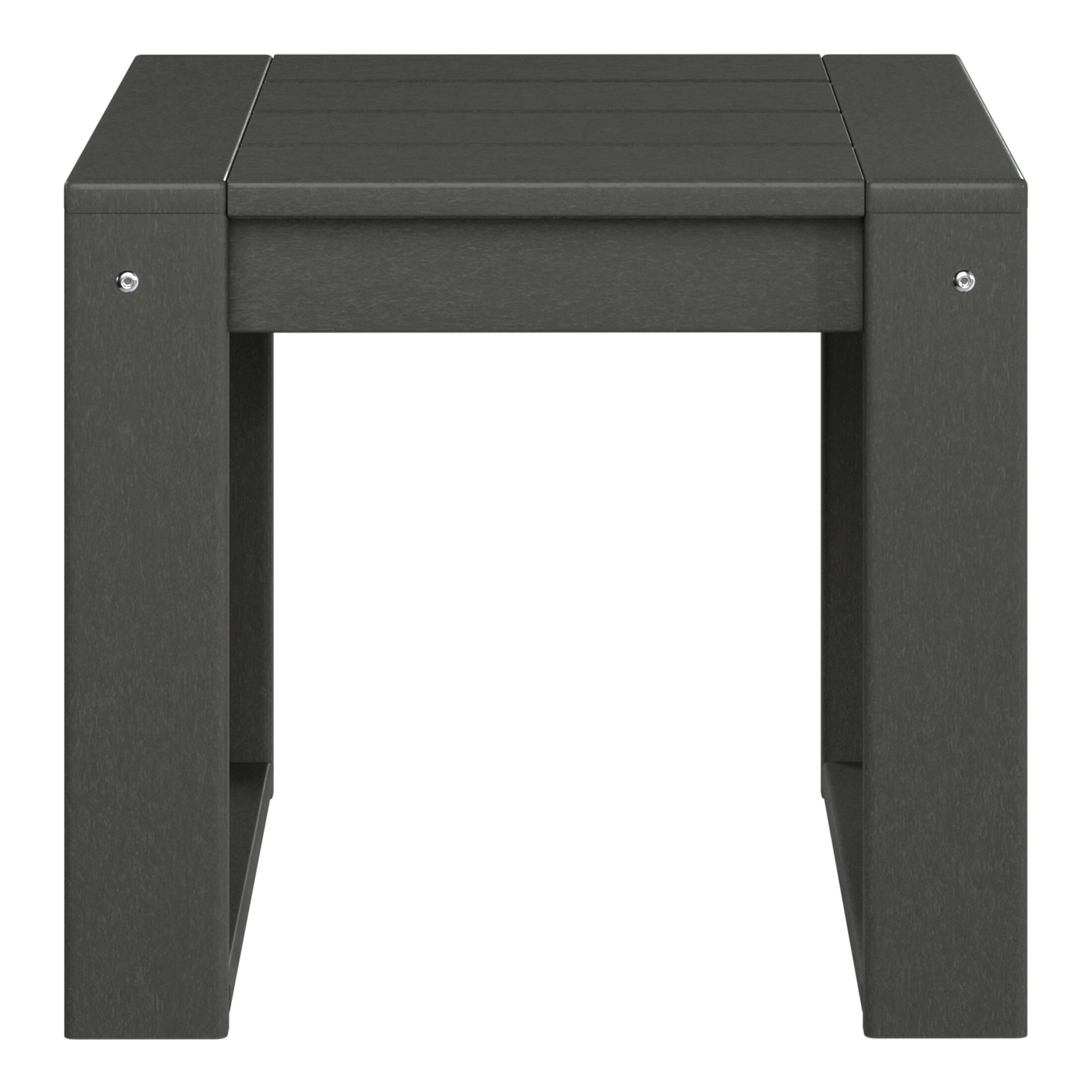 Front. WestinTrends - WestinTrends Montara Modern Outdoor HDPE Rectangle Patio Side Table - Gray.
