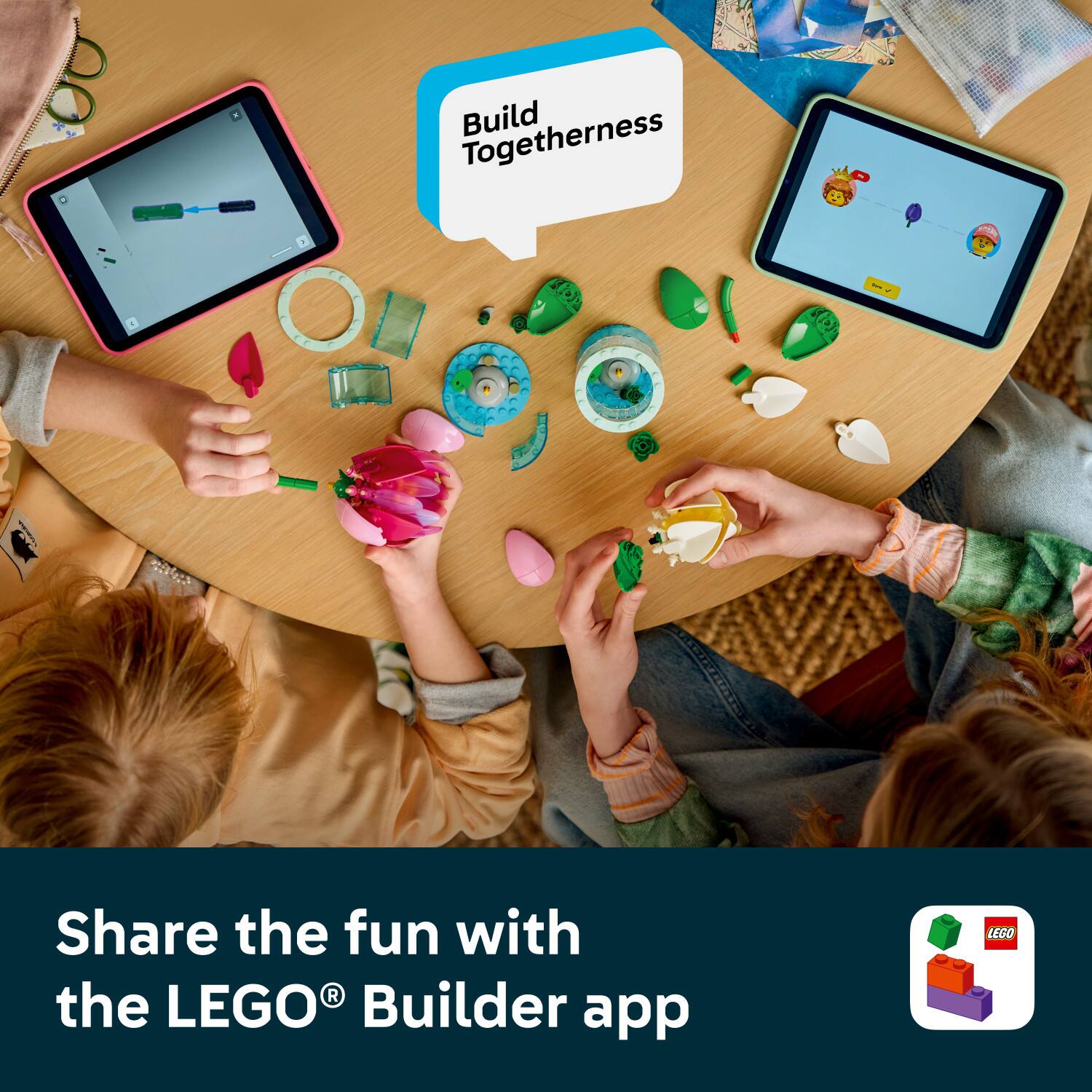 Build Togetherness

Share the fun with the LEGO® Builder app