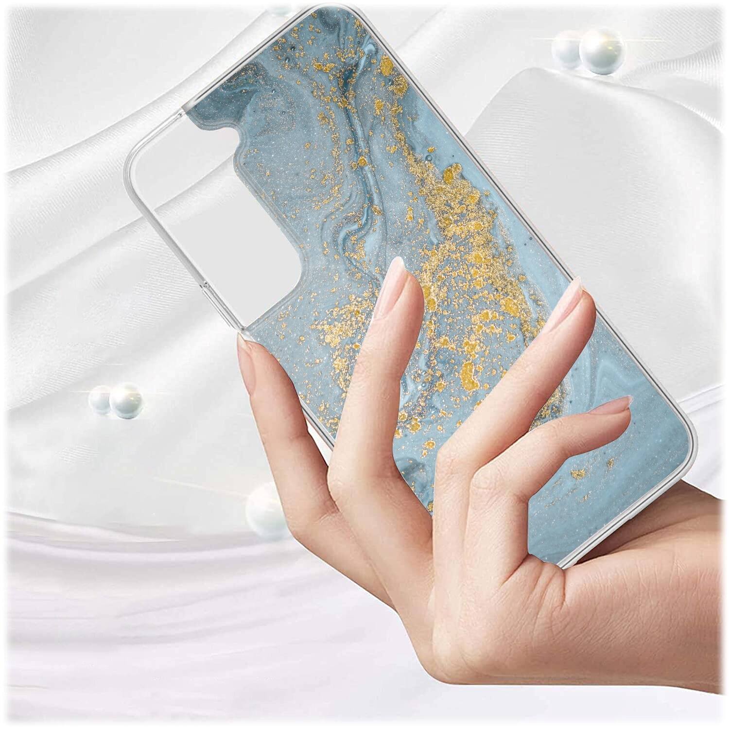 Alt View 12. SaharaCase - Marble Series Case for Samsung Galaxy S22 5G - Blue Marble.
