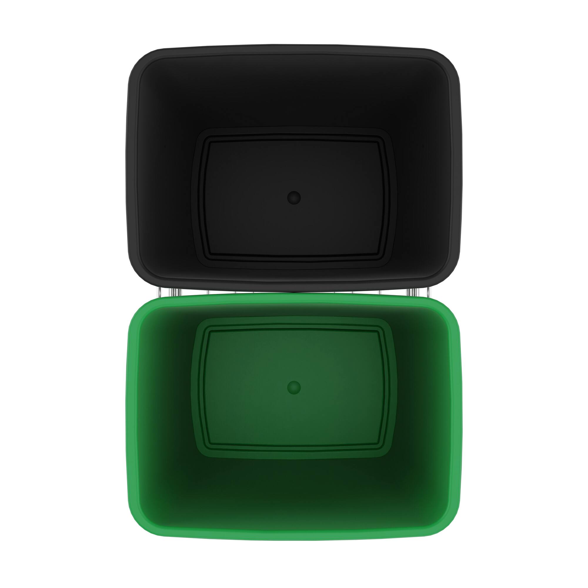 Alt View 7. Rev-A-Shelf - Rev-A-Shelf Double Pullout Trash Can 35 qt. for Kitchen, RV-18KD-1918C-S - Black & Green.