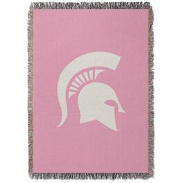 Chad & Jake - Michigan State Spartans Woven Blanket - Pink