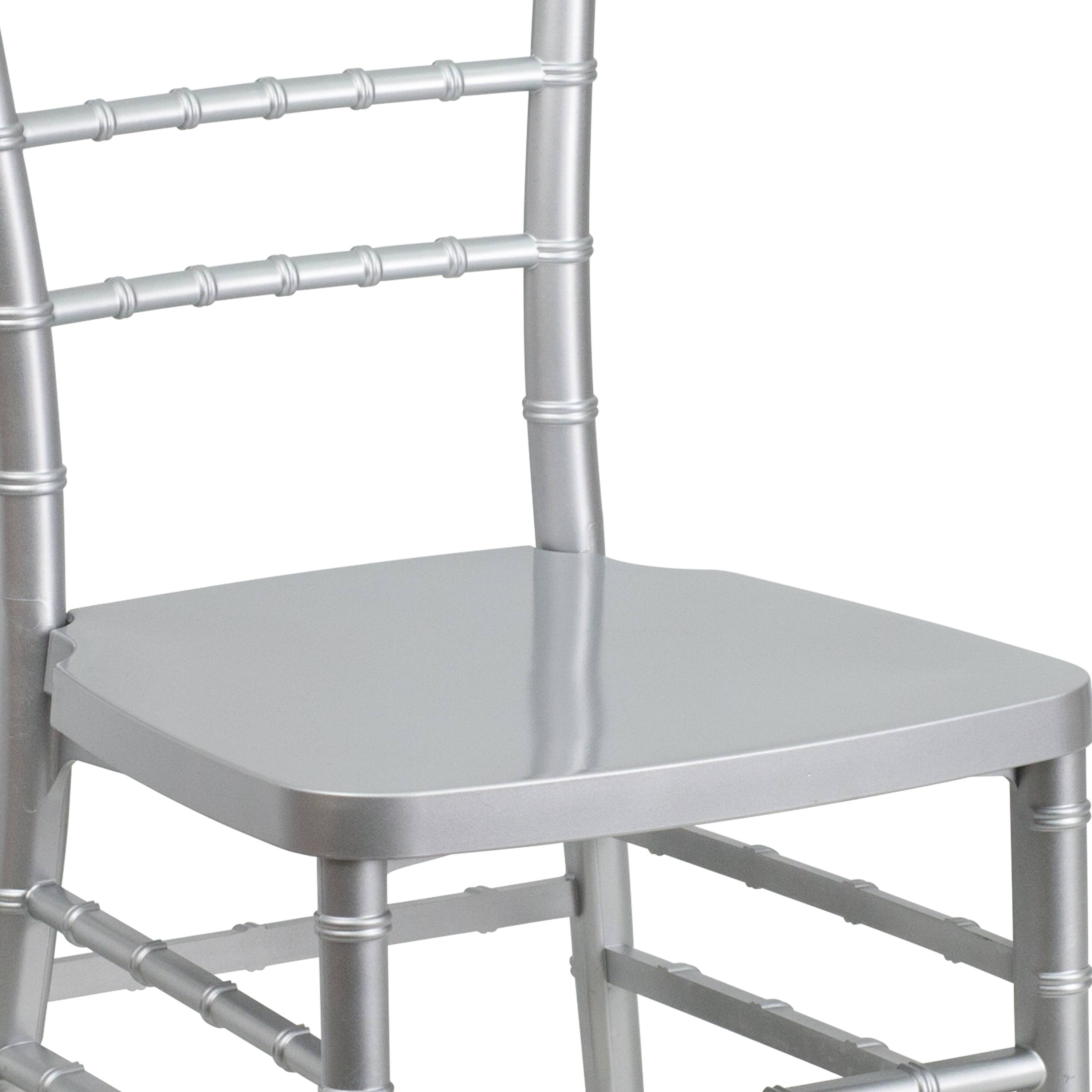 Alt View 9. Emma + Oliver - Wedding & Event Resin Stacking Chiavari Dining Chair - Silver.