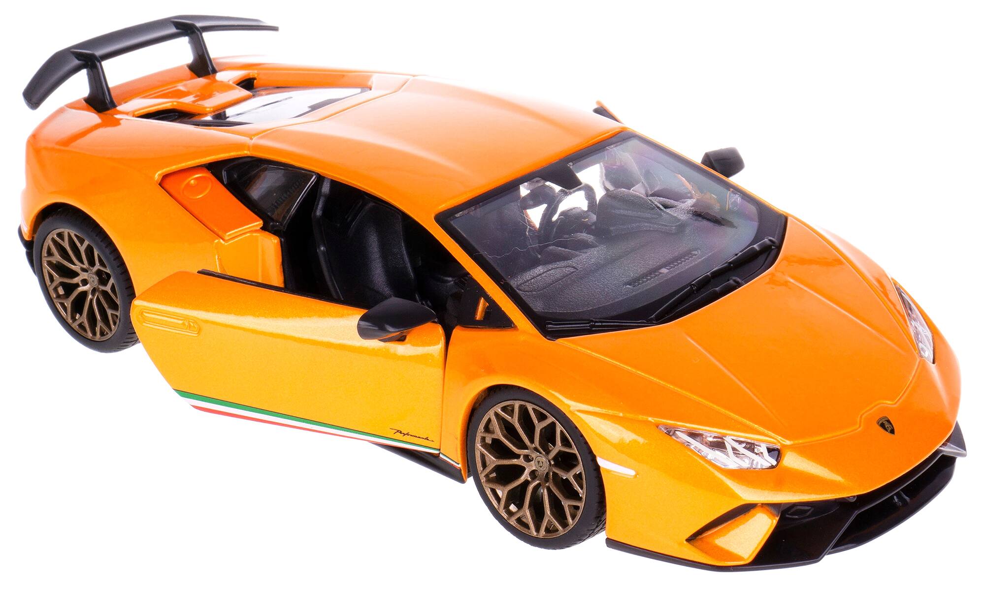 Left. Bburago - Lamborghini Huracan Performante Orange Metallic 1/24 Diecast Model Car by Bburago - Metallic Orange.