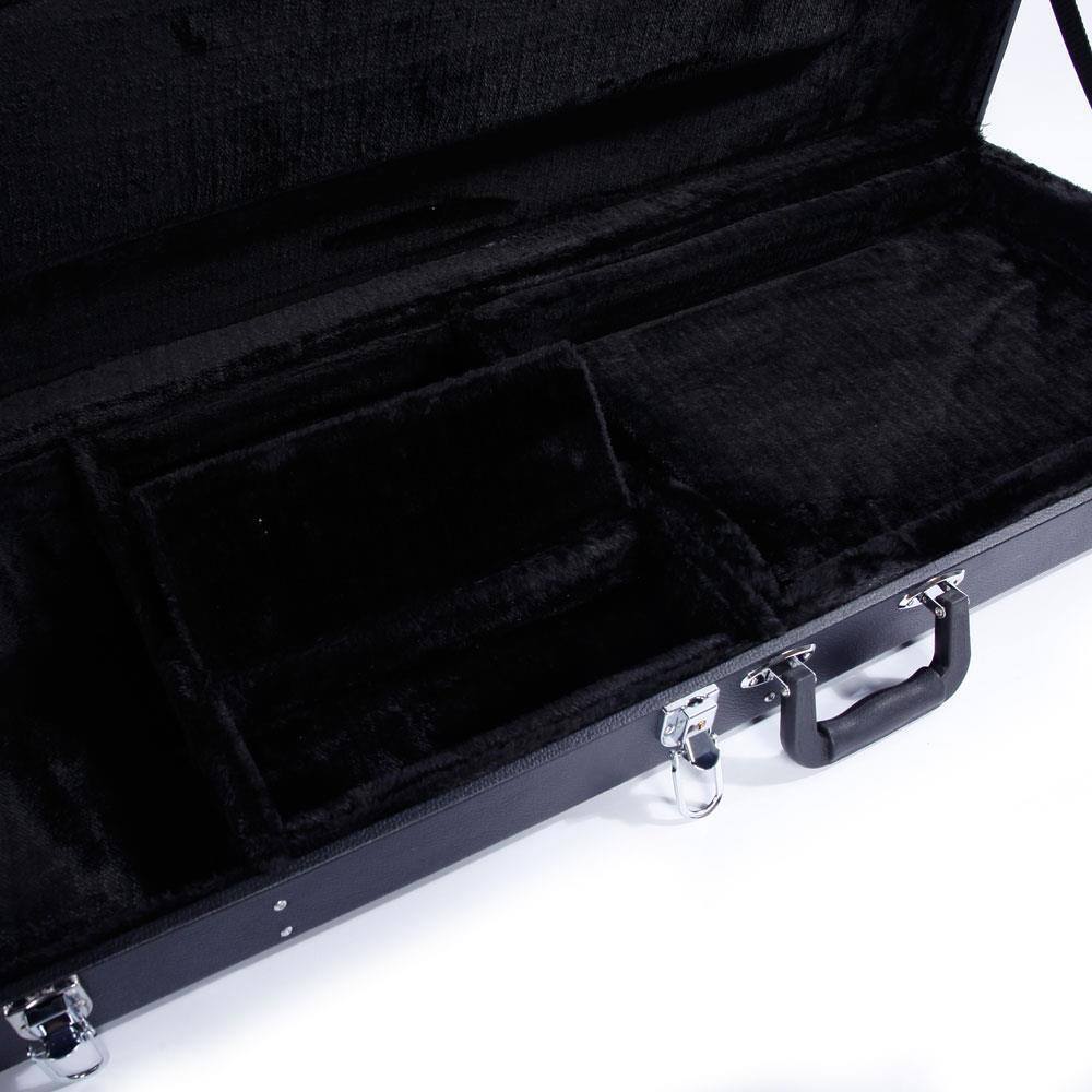 Angle. Winado - Electric Guitar Hard Case, Rectangle Wooden Standard 39-Inch Electric Guitars Hard-Shell Protective Carrying Case.