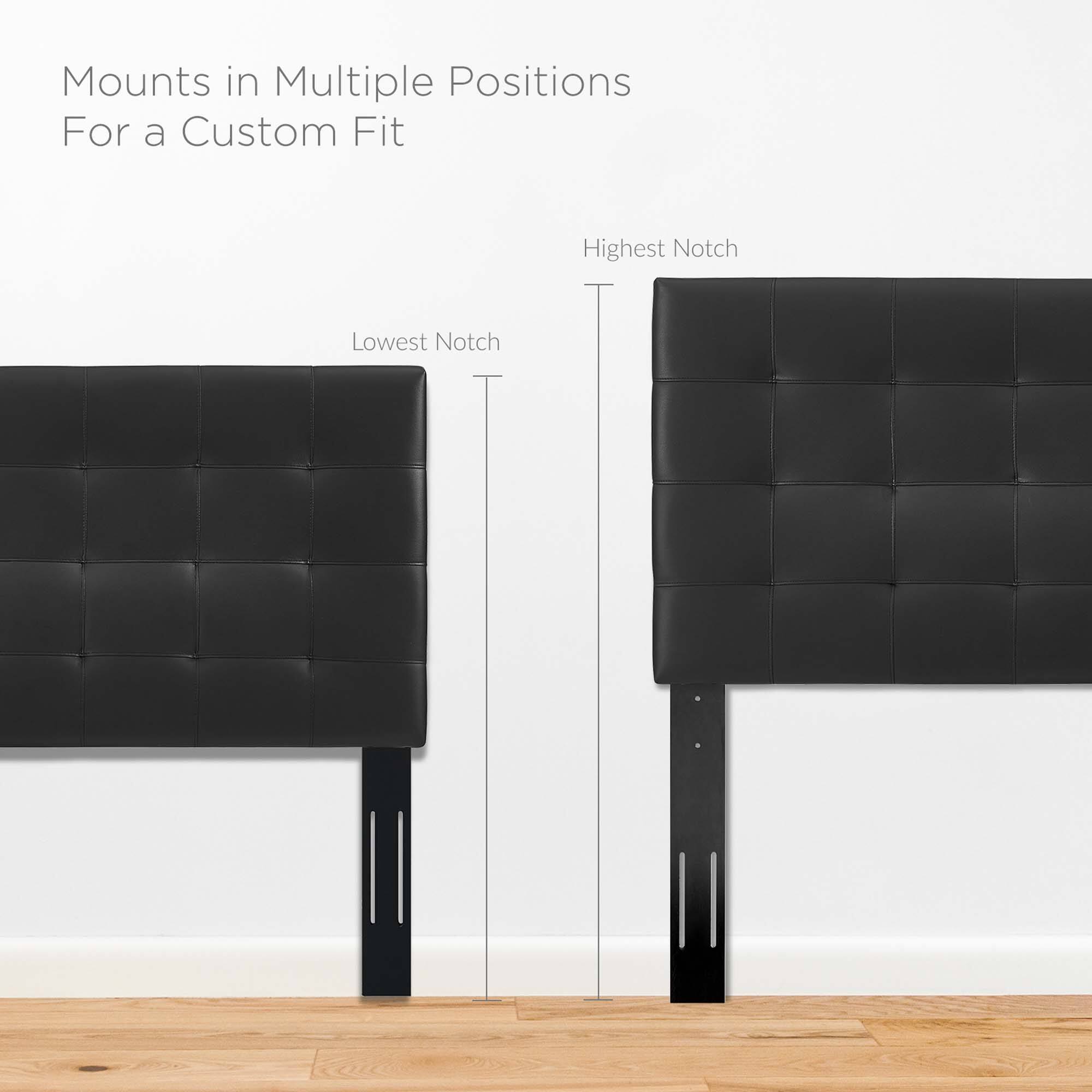 Mounts in Multiple Positions  
For a Custom Fit  

Highest Notch  
Lowest Notch