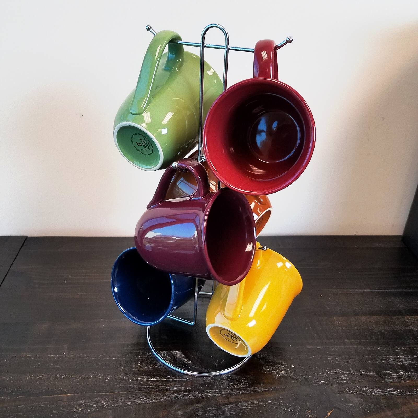 Alt View 2. Gibson - Gibson Home Cafe Amaretto 7  Piece Mug Set With Wire Rack - Assorted.