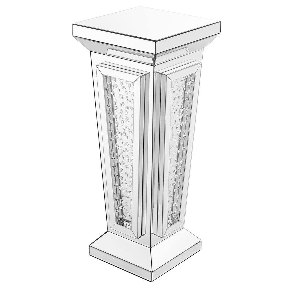 Left. Elegant Decor - 15 inch Crystal End Table in Clear Mirror Finish - Clear.