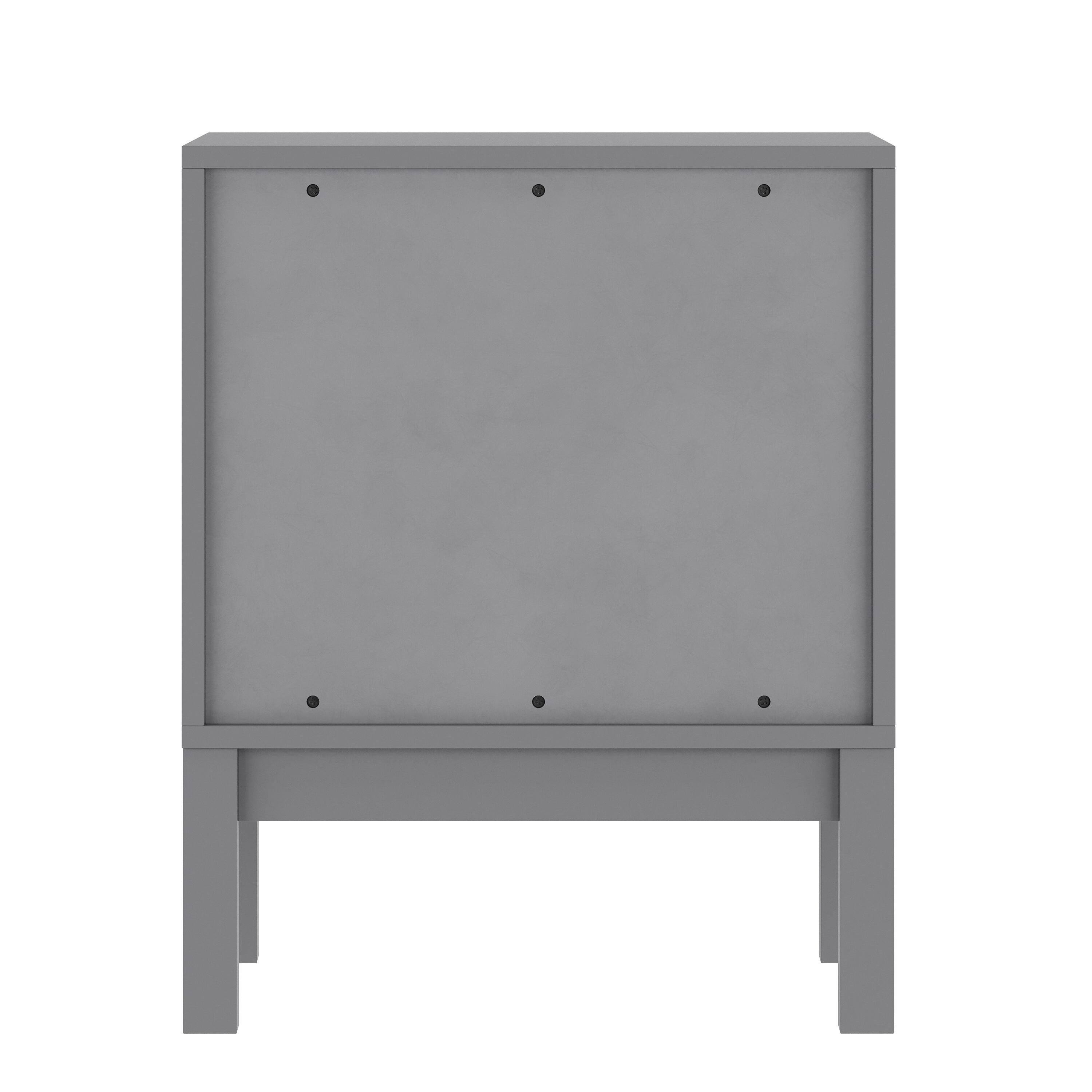 Alt View 5. Emma + Oliver - Samuel Kids Double-Drawer Night Stand with Solid Wood Frame, Side Table for Kids Bedroom - Gray.