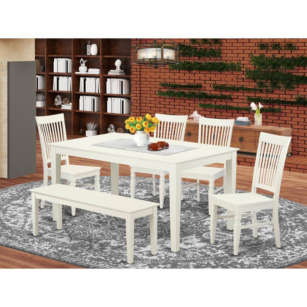 Left. East West Furniture - Dining Room Set Linen White - Linen White.