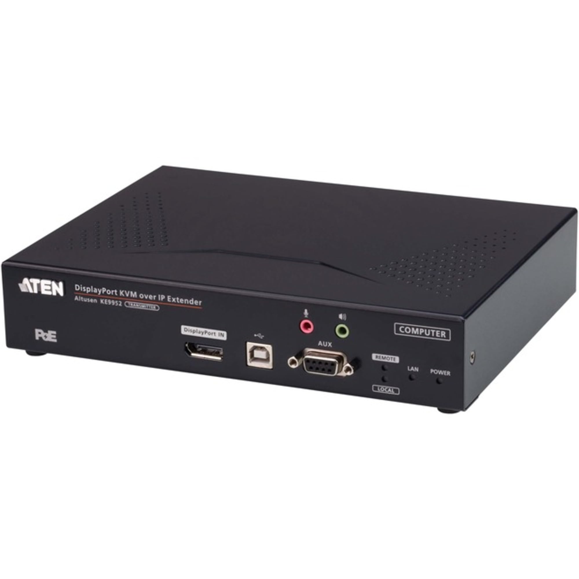 ATEN DisplayPort KVM over IP Extender Altusen KE9952 Extender MATTING POE DisplayPort IN
de
AUX
COMPUTER REMOTE LAN POWER LOCAL