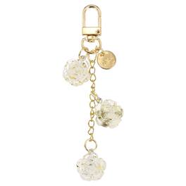 Unique Bargains - Rose Flower Beaded Key Chains Mini Rose Pendant Keyrings Elegant Car Keychains for Women Purse Handbag Bag Keys - Clear/Gold