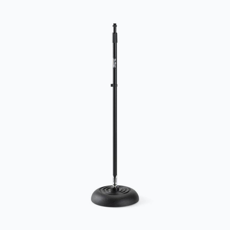 Front. On Stage Stands - On-Stage MS7201QTR Quarter Turn Round Base Microphone Stand, Black - Black.