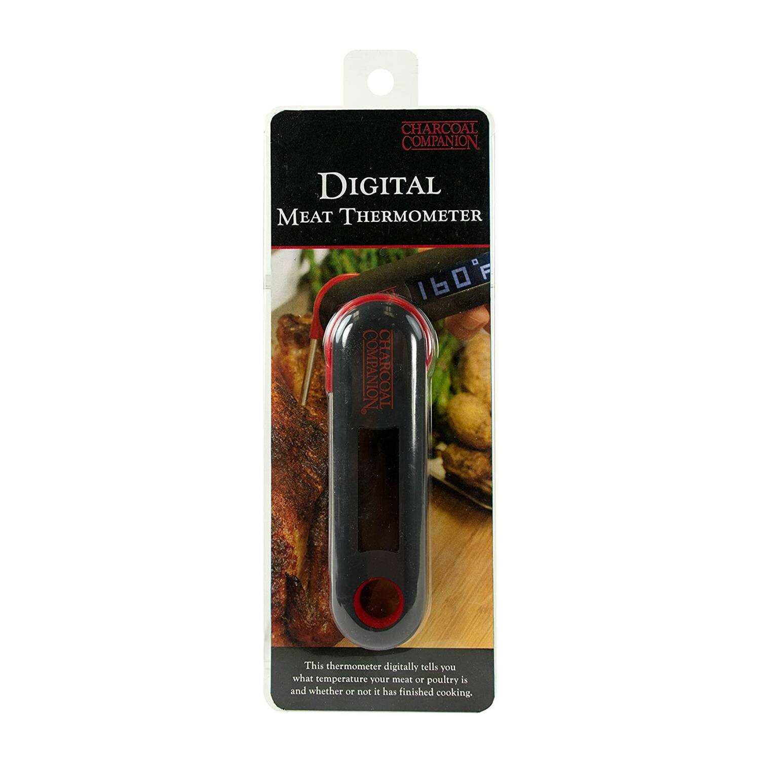 CHARCOAL COMPANION DIGITAL MEAT THERMOMETER 160°F

This thermometer digitally tells you what temperature your meat or poultry is and whether or not it has finished cooking.