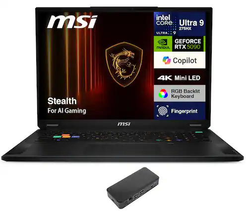 msi
intel CORE Ultra 9 275HX
GEFORCE NVIDIA RTX 5090
Copilot
4K Mini LED
RGB Backlit Keyboard
Fingerprint
Stealth
For AI Gaming