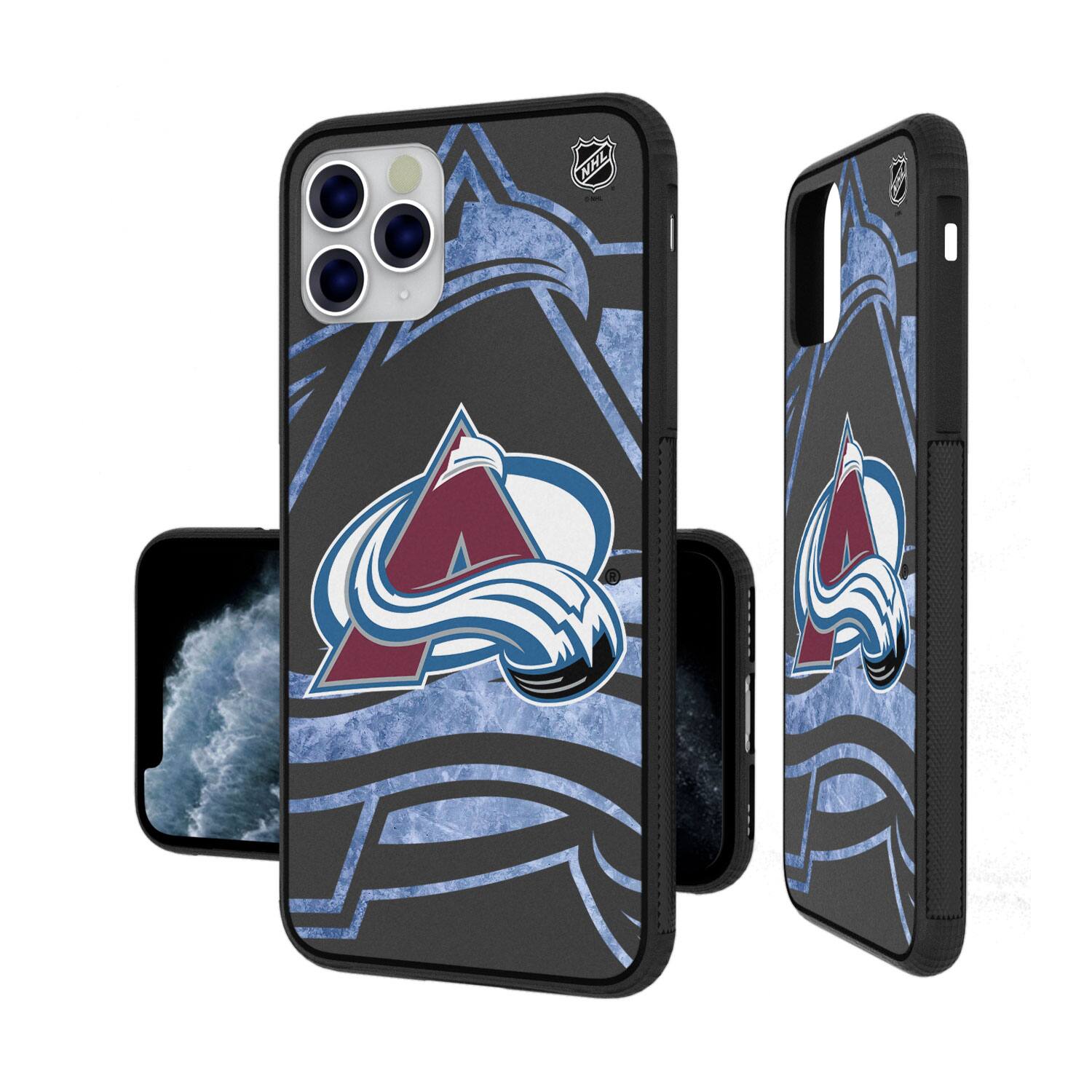 Alt View 3. Keyscaper - Colorado Avalanche iPhone Tilt Bump Ice Case - 16 - Multicolor.