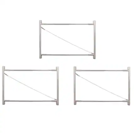 Front. Adjust-A-Gate - Adjust-A-Gate Gate Building Kit, 36"-72" Wide Opening Up To 6' High (3 Pack) - Silver.