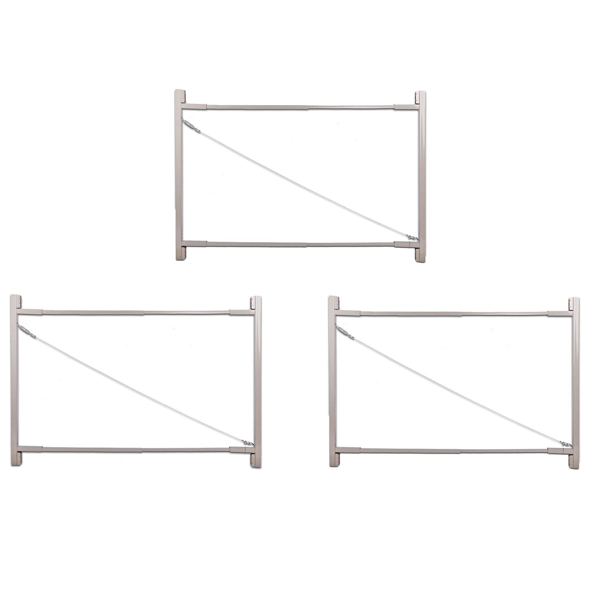 Front. Adjust-A-Gate - Adjust-A-Gate Gate Building Kit, 36"-72" Wide Opening Up To 6' High (3 Pack) - Silver.