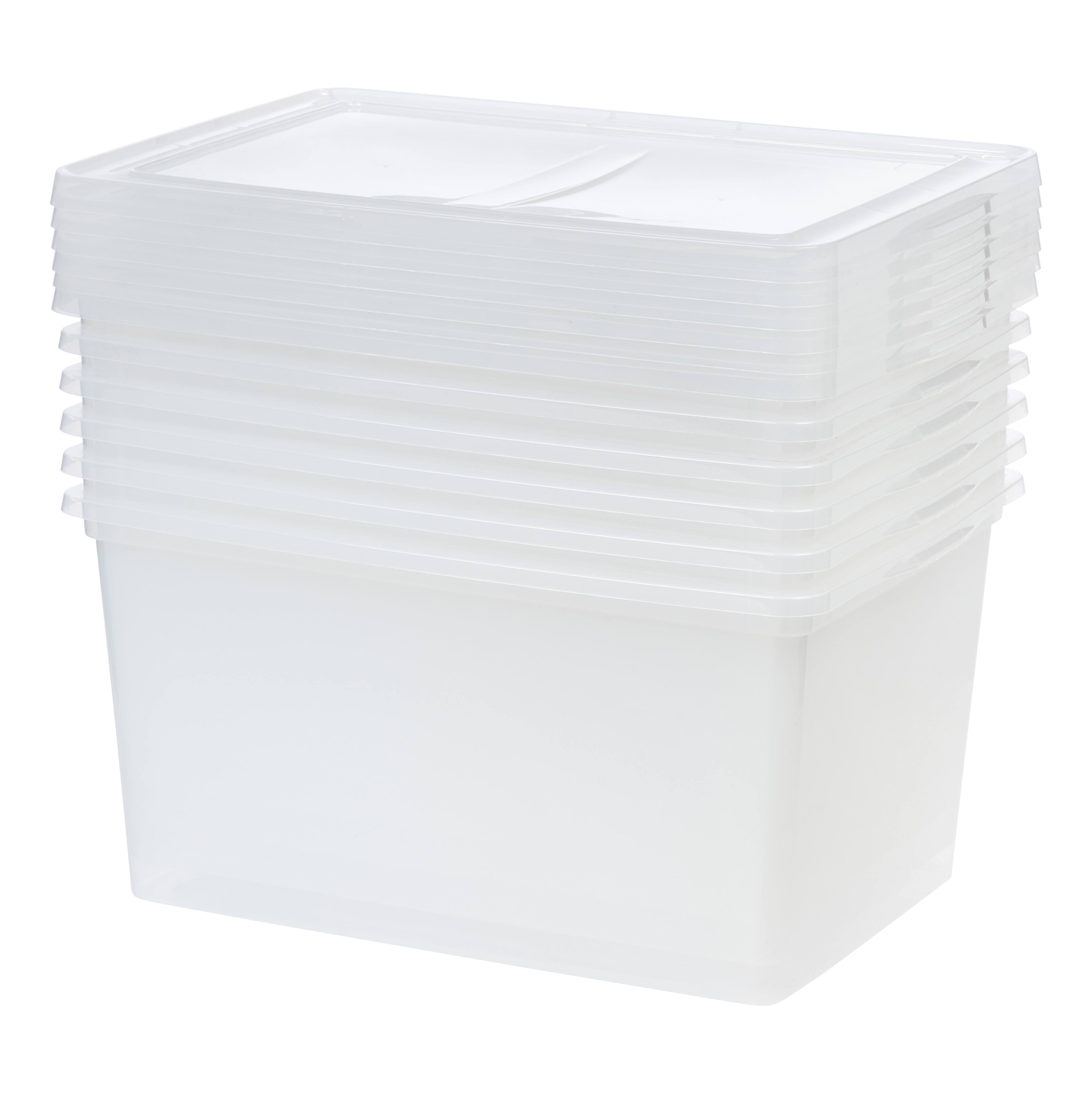 Alt View 2. IRIS USA - IRIS USA Plastic Storage Bin Tote Organizing Container with Latching Lid, Shoe Box, Clear.