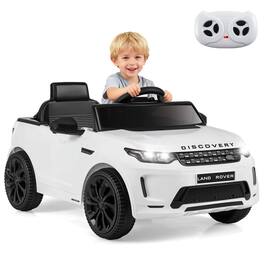 Costway - Licensed Land Rover Kids Ride on Car with Remote Control, LED Lights, Music, Horn - White